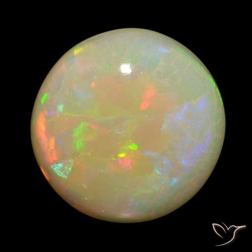 26.71ct 彩色 蛋白石, 圆形的, 不透明