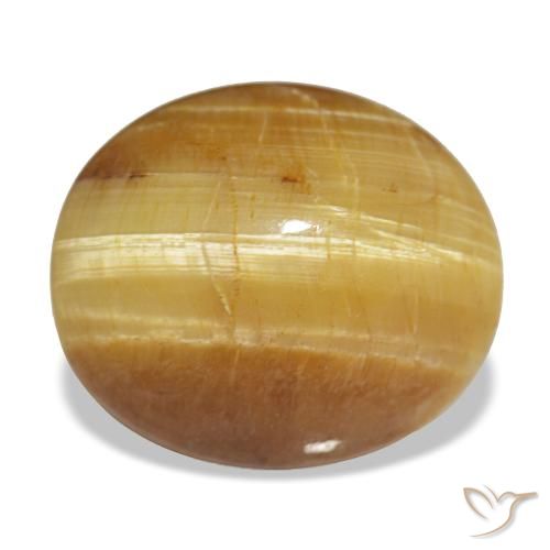 7.16克拉天然金色欧泊，椭圆形切割，13.4×11.5毫米，不透明