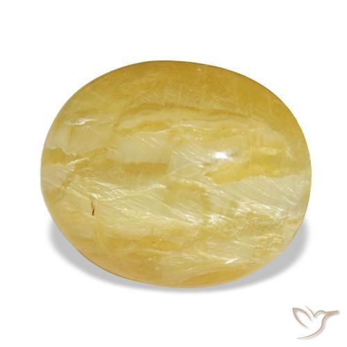 5.56克拉天然黄色欧泊，椭圆形切割，13×10.6毫米，不透明