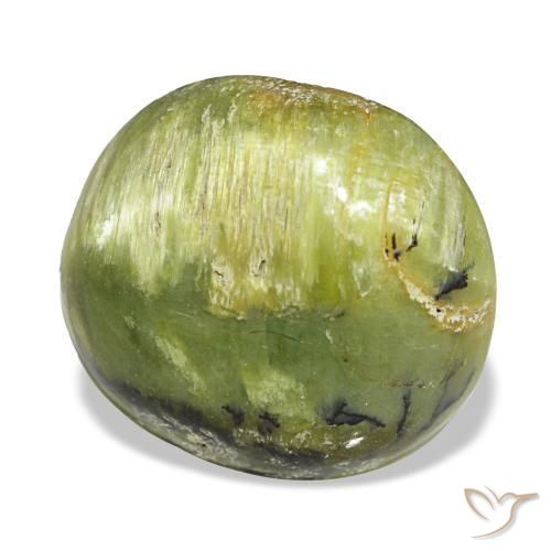 5.75克拉天然绿色欧泊，椭圆形切割，13.7×12.5毫米，不透明