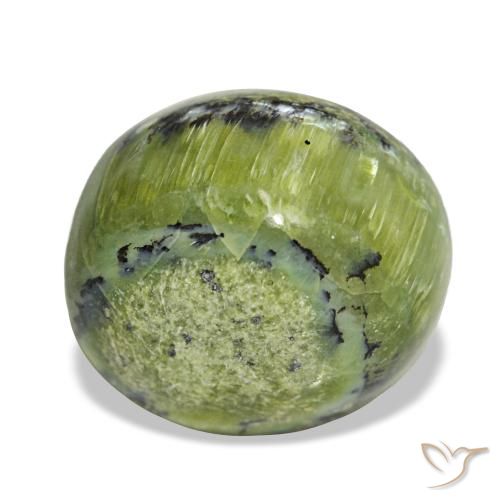 6.61克拉天然绿色欧泊，椭圆形切割，12.2×10.9毫米，不透明