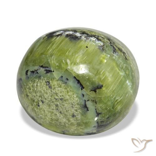 6.61克拉天然绿色欧泊，椭圆形切割，12.2×10.9毫米，不透明