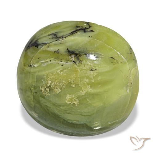 6.63克拉天然绿色欧泊，椭圆形切割，14×12.9毫米，不透明