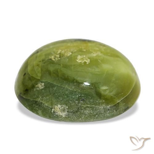 6.63克拉天然绿色欧泊，椭圆形切割，14×12.9毫米，不透明