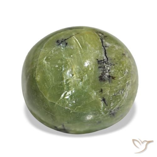 4.99克拉天然绿色欧泊，椭圆形切割，11.2×10.2毫米，不透明