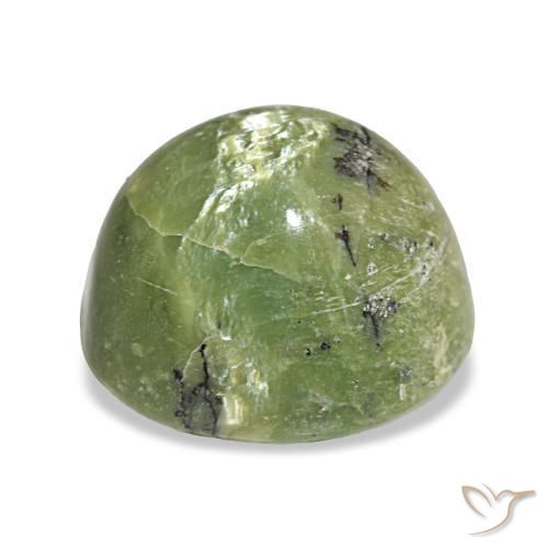 4.99克拉天然绿色欧泊，椭圆形切割，11.2×10.2毫米，不透明