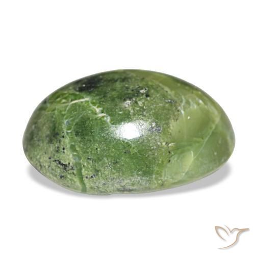 9.74克拉天然绿色欧泊，椭圆形切割，17.1×12.1毫米，不透明