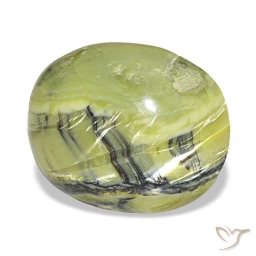 6.94克拉天然绿色欧泊，椭圆形切割，14.8×12.1毫米，不透明
