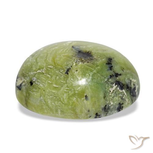 7.25克拉天然绿色欧泊，椭圆形切割，15.7×12.1毫米，不透明
