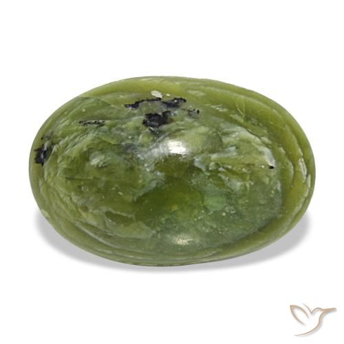 8.71克拉天然绿色欧泊，椭圆形切割，17.7×11.8毫米，不透明