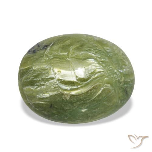 1.90克拉天然绿色欧泊，椭圆形切割，10.3×8毫米，不透明