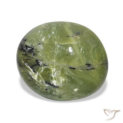2.59克拉天然绿色欧泊，椭圆形切割，10.7×9.3毫米，不透明