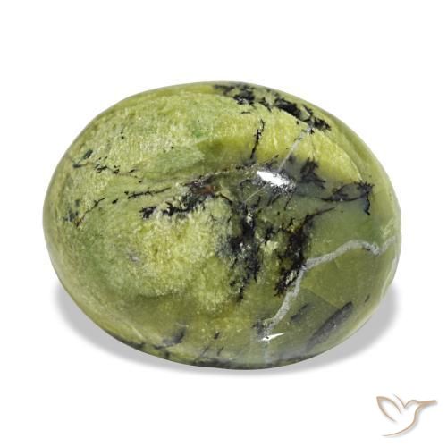 8.98克拉天然绿色欧泊，椭圆形切割，15.4×12.4毫米，不透明