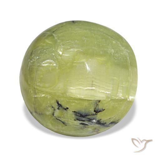 7.23克拉天然绿色欧泊，椭圆形切割，13.9×13.1毫米，不透明