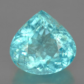 5.87克拉天然帕拉伊巴碧玺，梨形，12×11.7毫米，I1