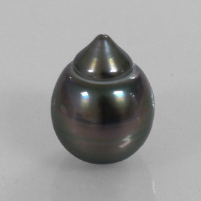 13.07克拉天然灰色珍珠，异形，15.6×11.7毫米，不透明