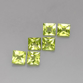 天然绿色橄榄石，方形，5.2×5.1毫米，VS