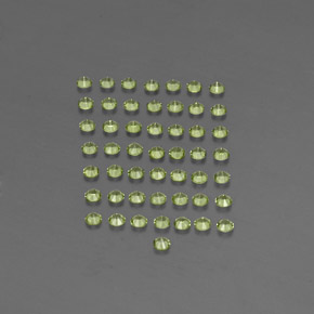 天然绿色橄榄石，圆形切割，2.01毫米，VVS-VS