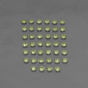 天然绿色橄榄石，圆形切割，2.01毫米，VVS-VS