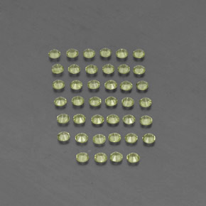 天然绿色橄榄石，圆形切割，2.00毫米，VVS-VS