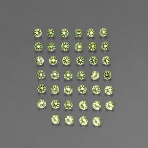 天然绿色橄榄石，圆形切割，2.02毫米，VVS-VS