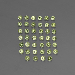 天然绿色橄榄石，圆形切割，2.01毫米，VVS-VS