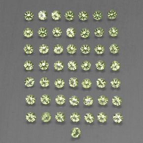 天然绿色橄榄石，圆形切割，2.01毫米，VVS-VS