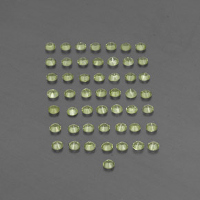 天然绿色橄榄石，圆形切割，2.01毫米，VVS-VS