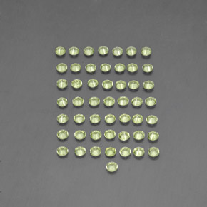 天然绿色橄榄石，圆形切割，2.00毫米，VVS-VS