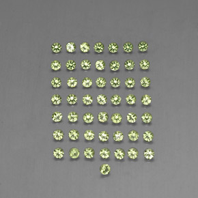 天然绿色橄榄石，圆形切割，1.99毫米，VVS-VS