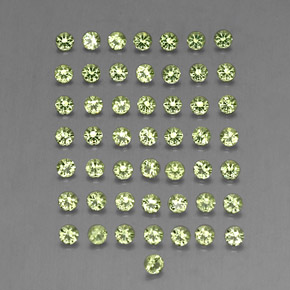天然绿色橄榄石，圆形切割，1.99毫米，VVS-VS