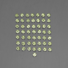 天然绿色橄榄石，圆形切割，2.02毫米，VVS-VS