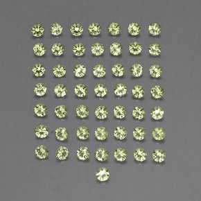 天然绿色橄榄石，圆形切割，2.02毫米，VVS-VS