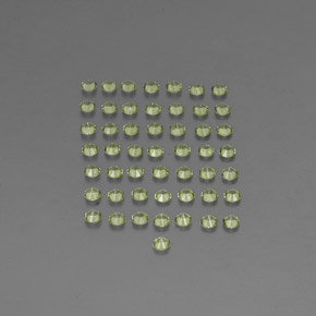 天然绿色橄榄石，圆形切割，2.02毫米，VVS-VS