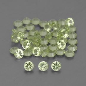 1.54天然绿色橄榄石，圆形切割，2.00毫米，VVS-VS
