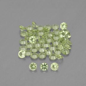 1.47天然绿色橄榄石，圆形切割，2.00毫米，VVS-VS