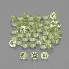 1.47天然绿色橄榄石，圆形切割，2.00毫米，VVS-VS
