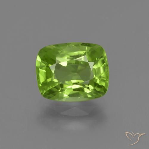 2.12ct 天然 中绿色 橄榄石, 软垫, VS