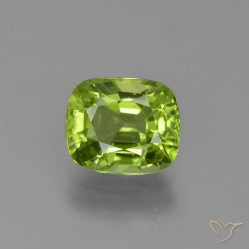 2.09ct 天然 充满活力的绿色 橄榄石, 软垫, VS