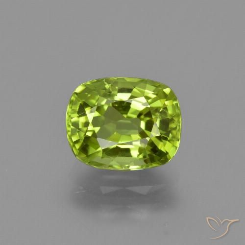 2.22ct 天然 中绿色 橄榄石, 软垫, VS