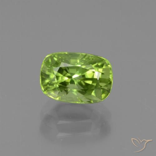 2.00ct 天然 黄绿色 橄榄石, 软垫, VS