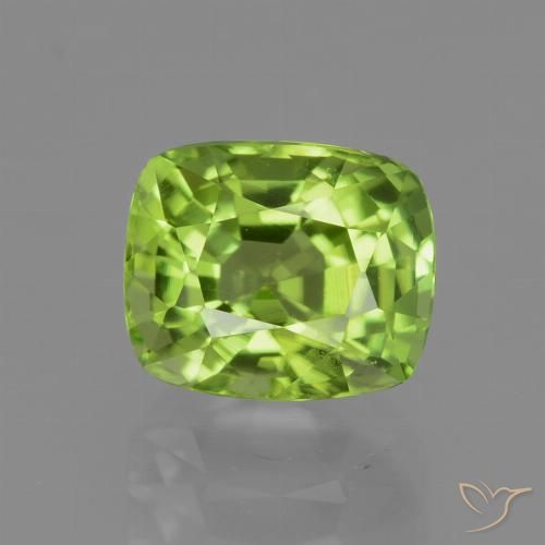 2.10ct 天然 黄绿色 橄榄石, 软垫, VVS-VS