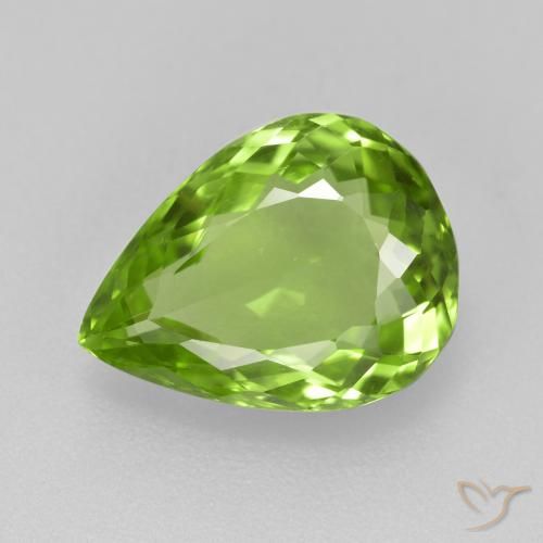 4.11ct 天然 中绿色 橄榄石, 梨形, VS