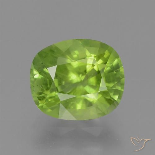 2.40ct 天然 黄绿色 橄榄石, 软垫, VS-SI