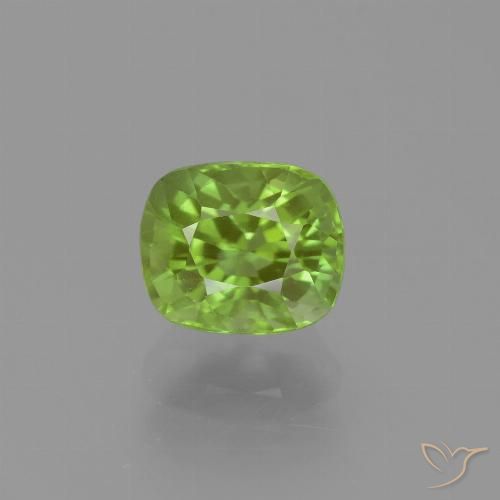 2.25ct 天然 黄绿色 橄榄石, 软垫, VS