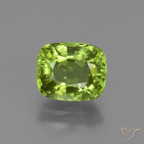 2.50ct 天然 中绿色 橄榄石, 软垫, VVS-VS