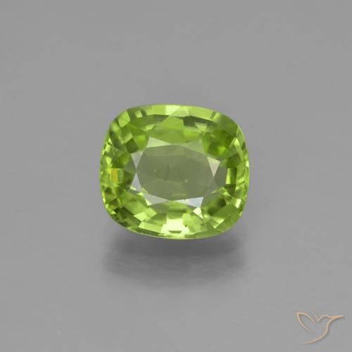 2.10ct 天然 中绿色 橄榄石, 软垫, VS