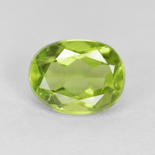 1.36ct 天然 黄绿色 橄榄石, 椭圆形, VS