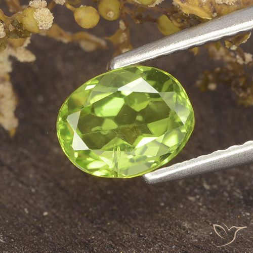1.18ct 天然 活泼的黄绿色 橄榄石, 椭圆形, VS
