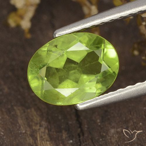 1.38ct 天然 中绿色 橄榄石, 椭圆形, VS